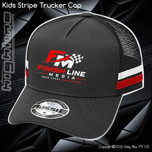 Load image into Gallery viewer, KIDS Stripe Trucker - Finish Line media