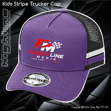 Load image into Gallery viewer, KIDS Stripe Trucker - Finish Line media