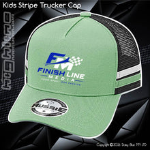 Load image into Gallery viewer, KIDS Stripe Trucker - Finish Line media