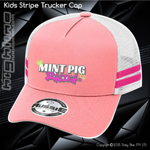 Load image into Gallery viewer, KIDS Stripe Trucker - Mint Piglet Race It