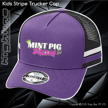 Load image into Gallery viewer, KIDS Stripe Trucker - Mint Piglet Race It