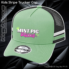 Load image into Gallery viewer, KIDS Stripe Trucker - Mint Piglet Race It