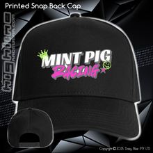 Load image into Gallery viewer, Printed Snap Back CAP - Mint Piglet Race It