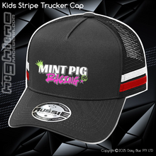 Load image into Gallery viewer, KIDS Stripe Trucker - Mint Piglet Race It