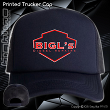 Load image into Gallery viewer, Printed Trucker Cap - Big L's Diesel Repairs