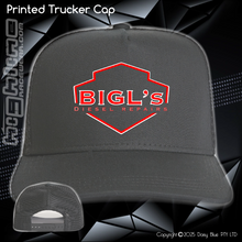 Load image into Gallery viewer, Printed Trucker Cap - Big L's Diesel Repairs