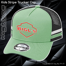 Load image into Gallery viewer, KIDS Stripe Trucker - Big L's Diesel Repairs