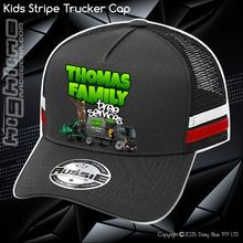 Load image into Gallery viewer, KIDS Stripe Trucker - Thomas Family Tree Services