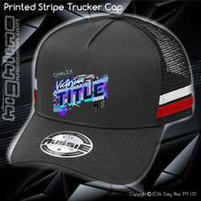 Load image into Gallery viewer, STRIPE Trucker Cap - Chalex Homes Junior Quarter Midget Vic Title 2026
