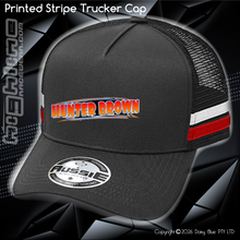 Load image into Gallery viewer, STRIPE Trucker Cap - Hunter Brown