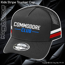 Load image into Gallery viewer, KIDS Stripe Trucker - CC Neon Blue