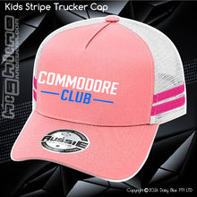Load image into Gallery viewer, KIDS Stripe Trucker - CC Neon Blue