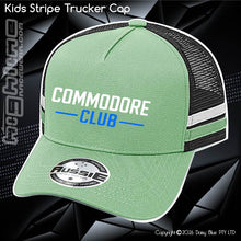 Load image into Gallery viewer, KIDS Stripe Trucker - CC Neon Blue