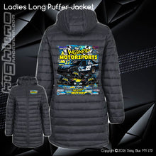 Load image into Gallery viewer, Ladies Long Puffer Jacket - Wizard Motorsport