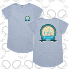 Load image into Gallery viewer, Ladies Teal Castle Logo Tee