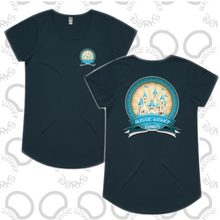 Load image into Gallery viewer, Ladies Teal Castle Logo Tee