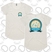 Load image into Gallery viewer, Ladies Teal Castle Logo Tee