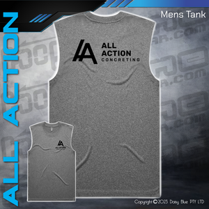 Mens Staple Active Tank - All Action Concreting