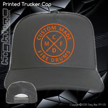 Load image into Gallery viewer, Printed Trucker Cap - Custom Made Fire Drums
