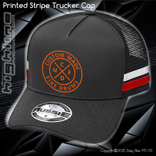 Load image into Gallery viewer, STRIPE Trucker Cap - Custom Made Fire Drums
