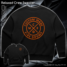 Load image into Gallery viewer, Relaxed Crew Sweater - Custom Made Fire Drums
