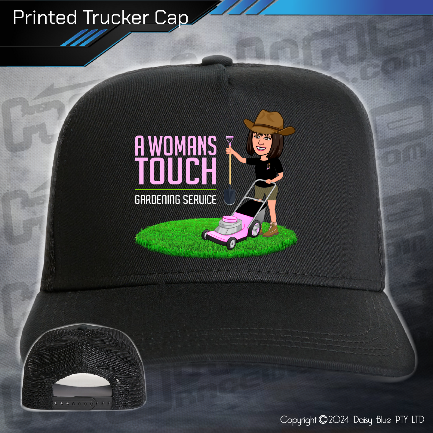 Printed Trucker Cap - A Womans Touch Gardening Service