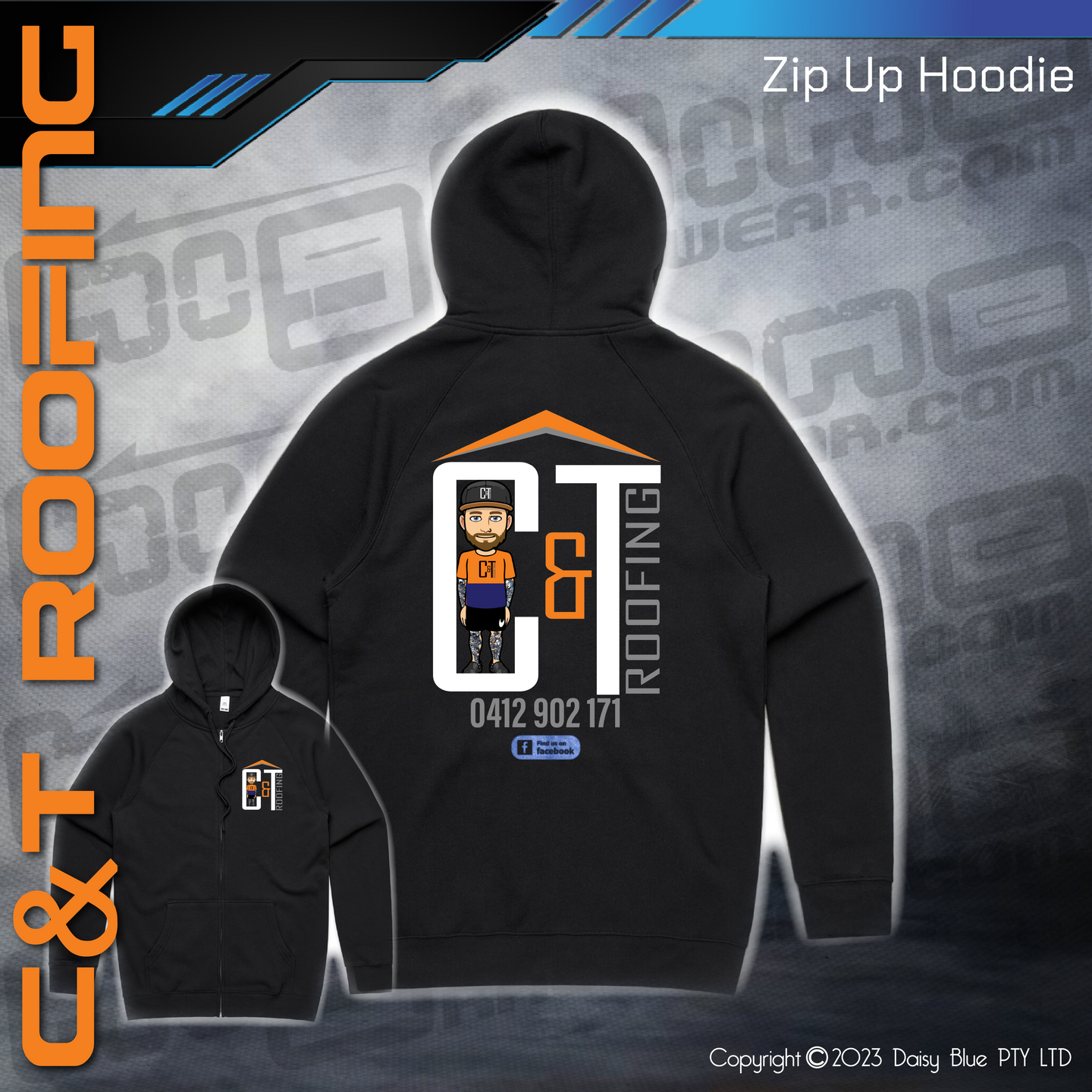 Zip Up Hoodie -  C&T Roofing