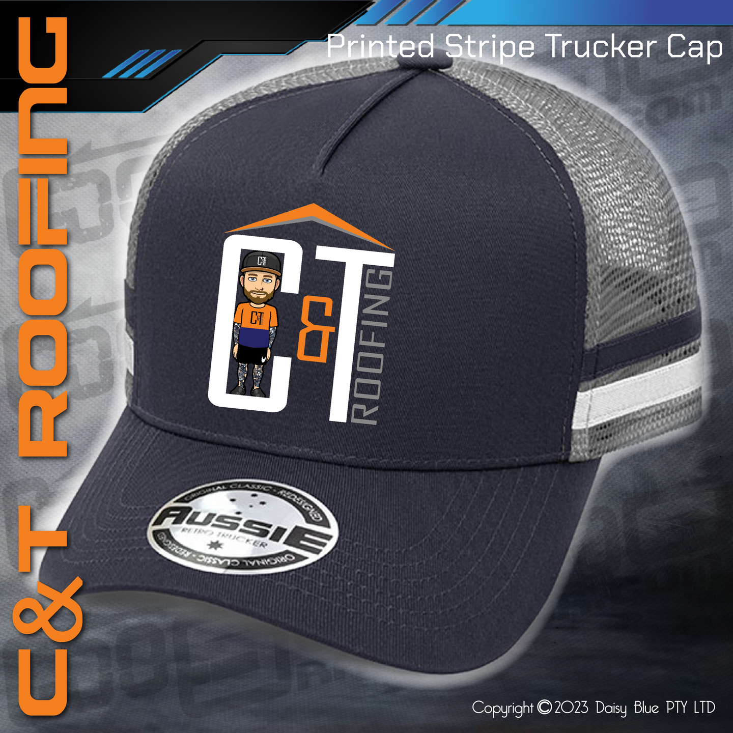 STRIPE Trucker Cap - C&T Roofing