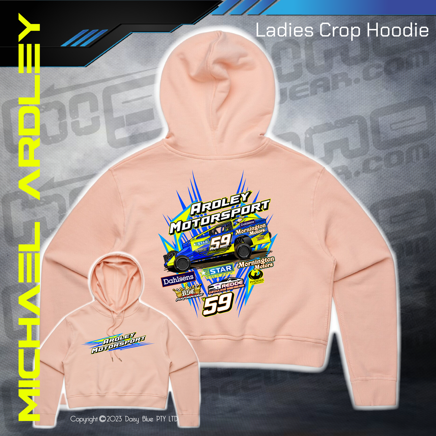 Ladies Crop Hoodie - Ardley Motorsport