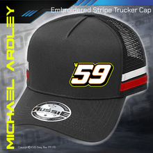 Load image into Gallery viewer, Embroidered STRIPE Trucker Cap - Mick Ardley
