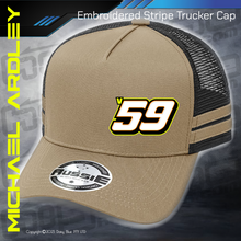 Load image into Gallery viewer, Embroidered STRIPE Trucker Cap - Mick Ardley
