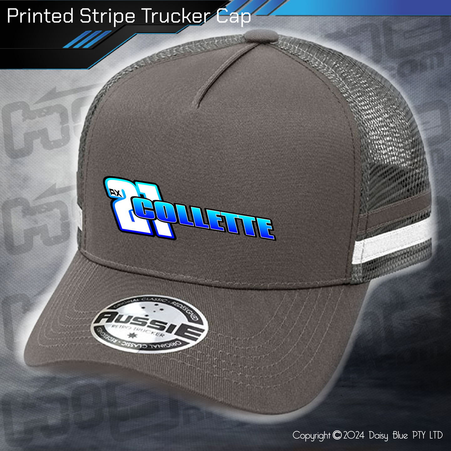 STRIPE Trucker Cap - Collette Racing
