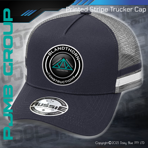 Printed STRIPE Trucker Cap - Blandthorn Constructions