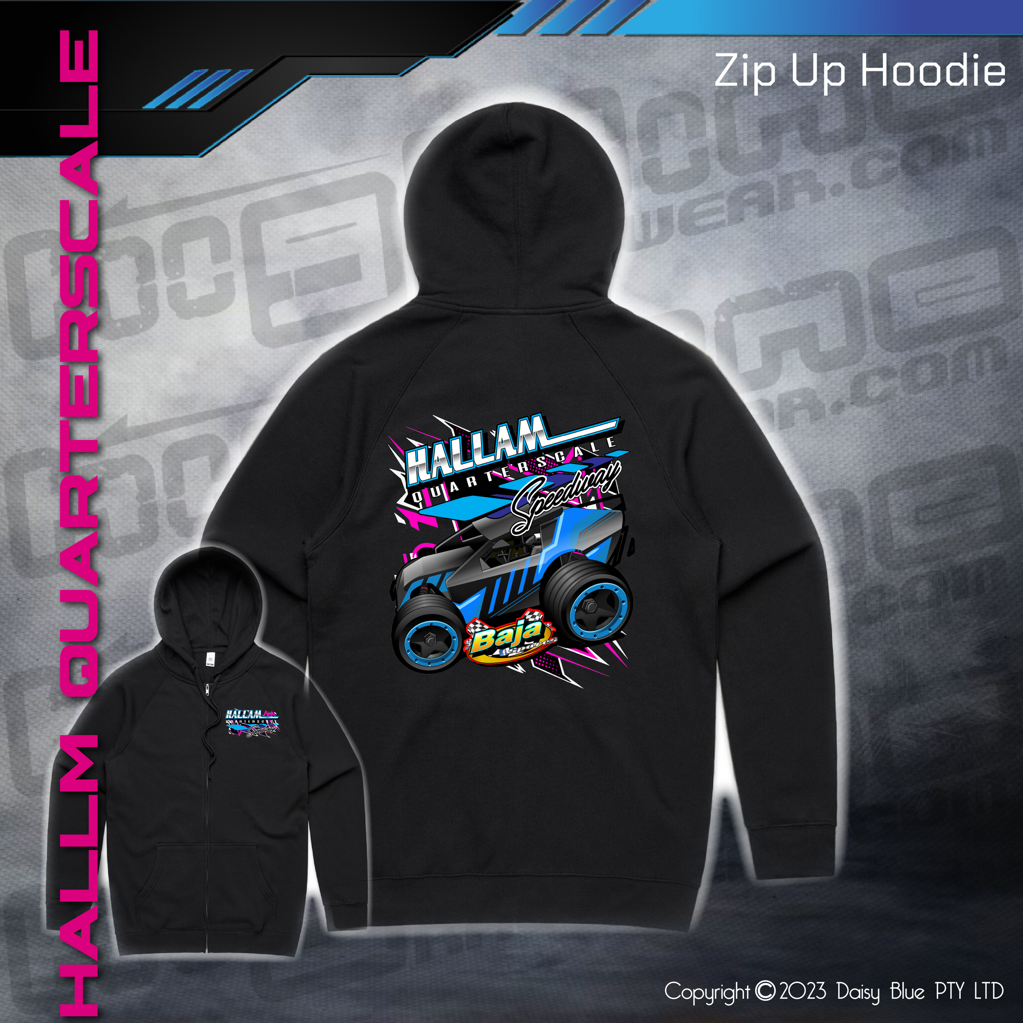 Zip Up Hoodie Hallam Quarterscale Speedway Highline Racewear