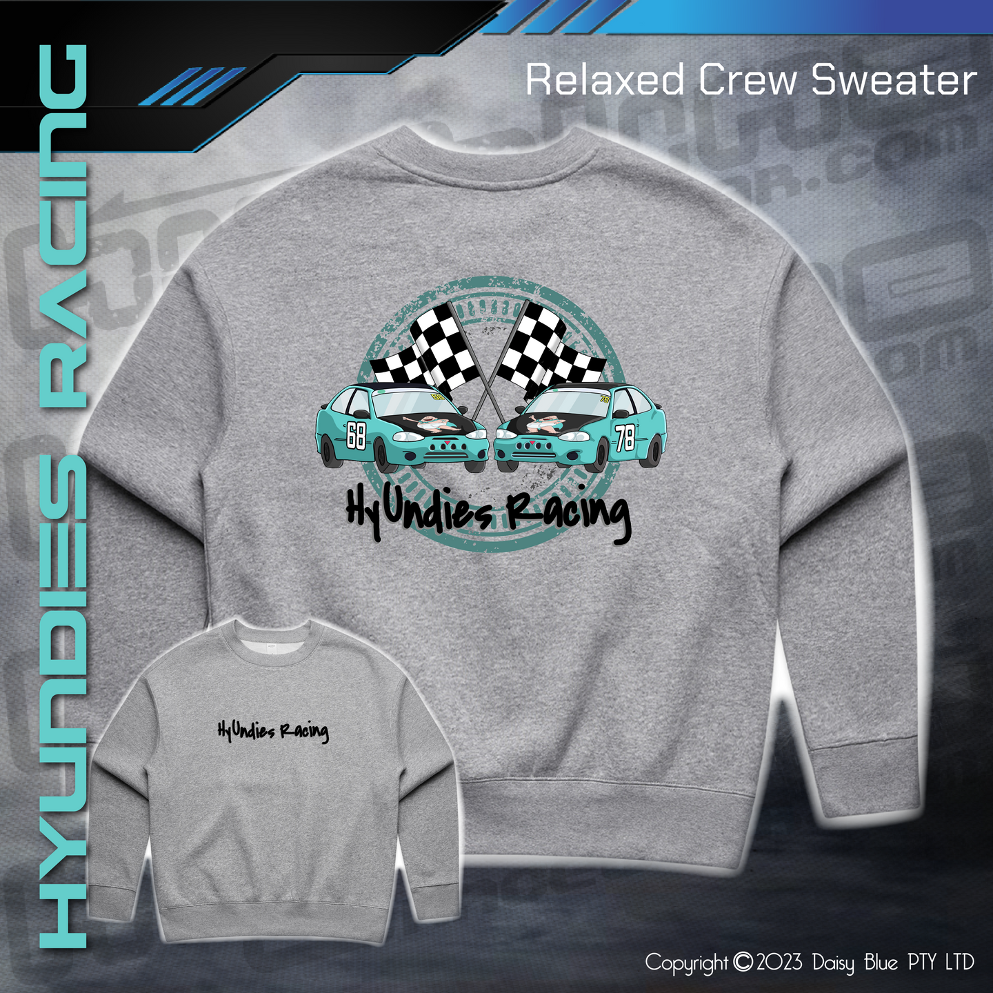 Relaxed Crew Sweater - Hyundies Racing