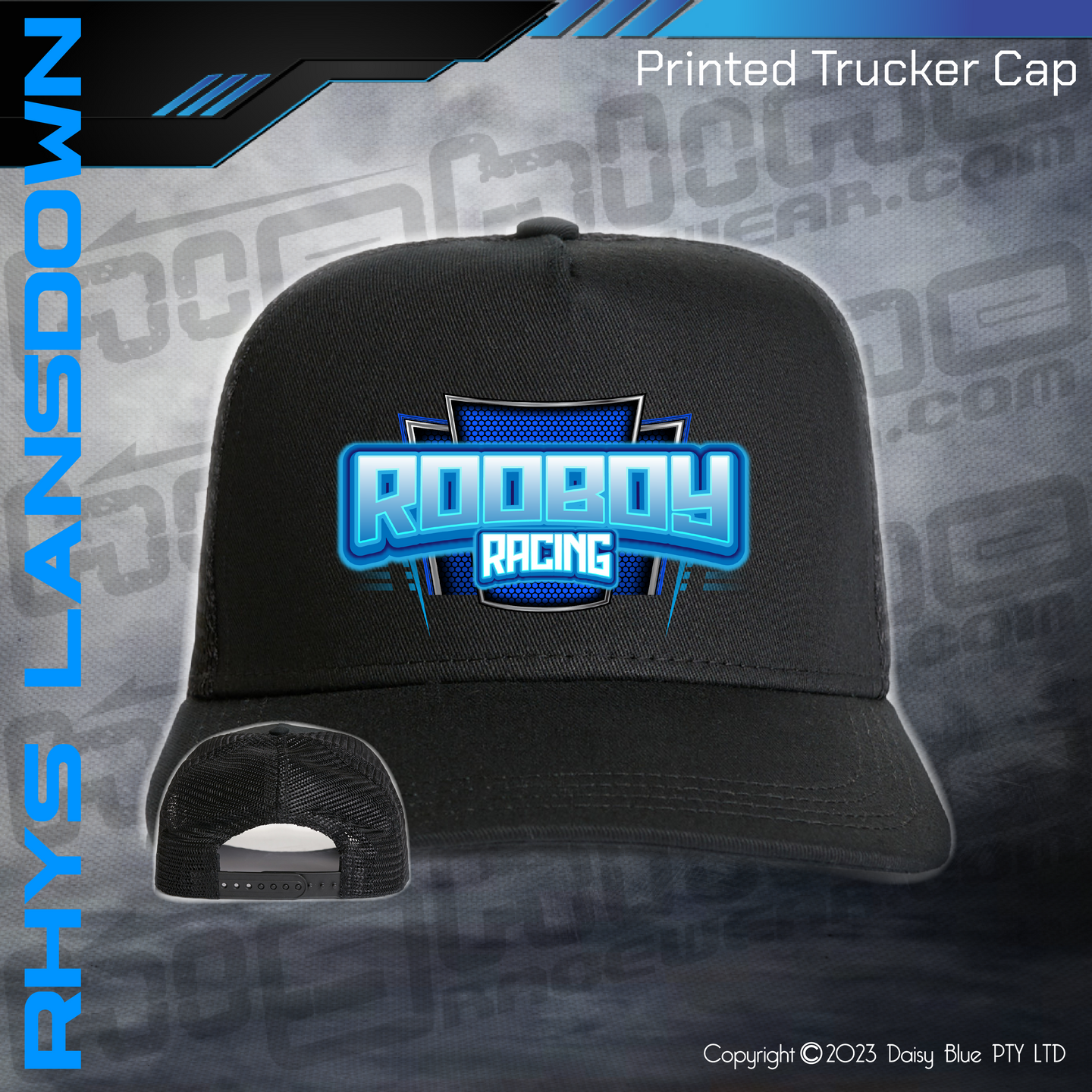 Printed Trucker Cap -  RHYS 'ROOBOY' LANSDOWN