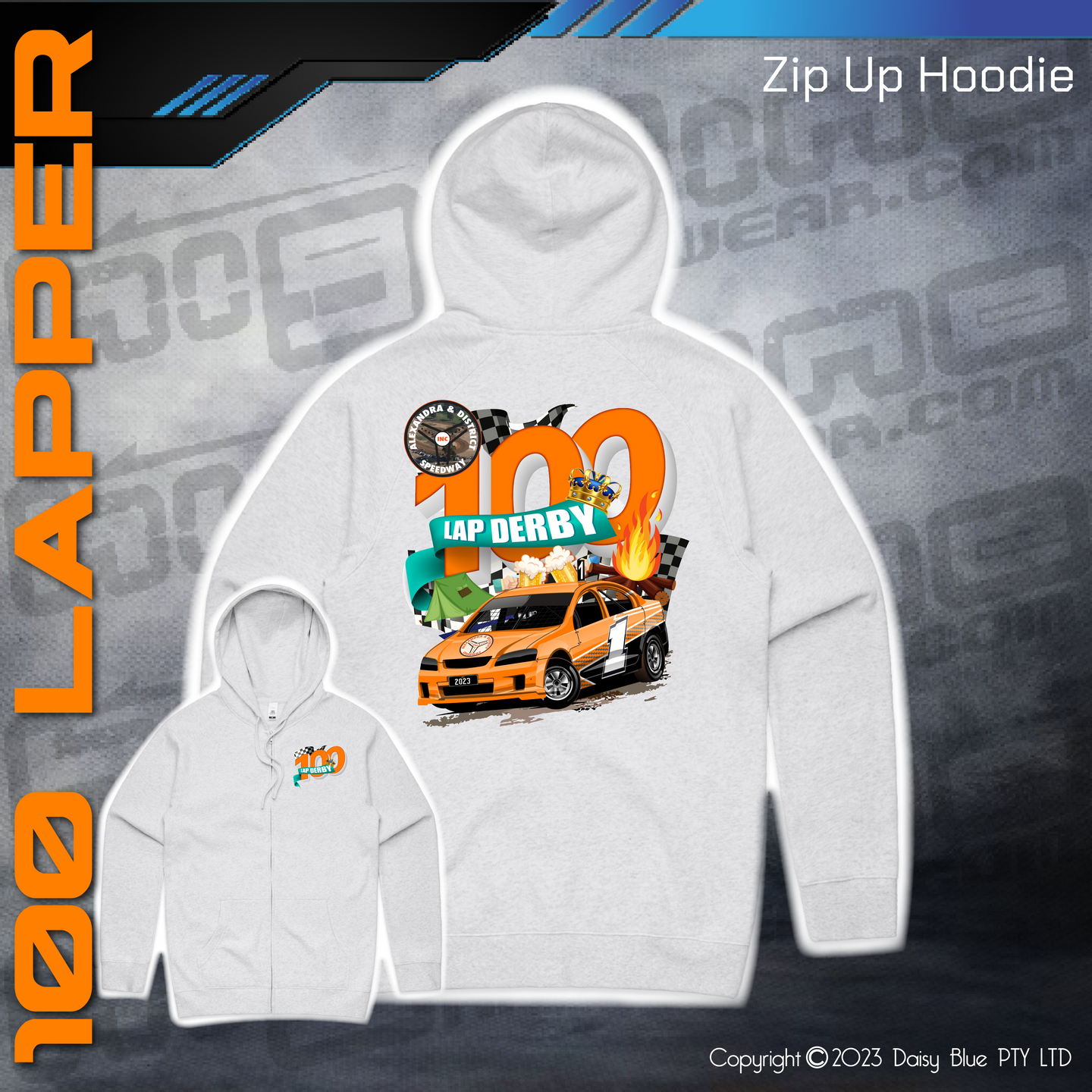 Zip Up Hoodie -  100 Lapper 2023