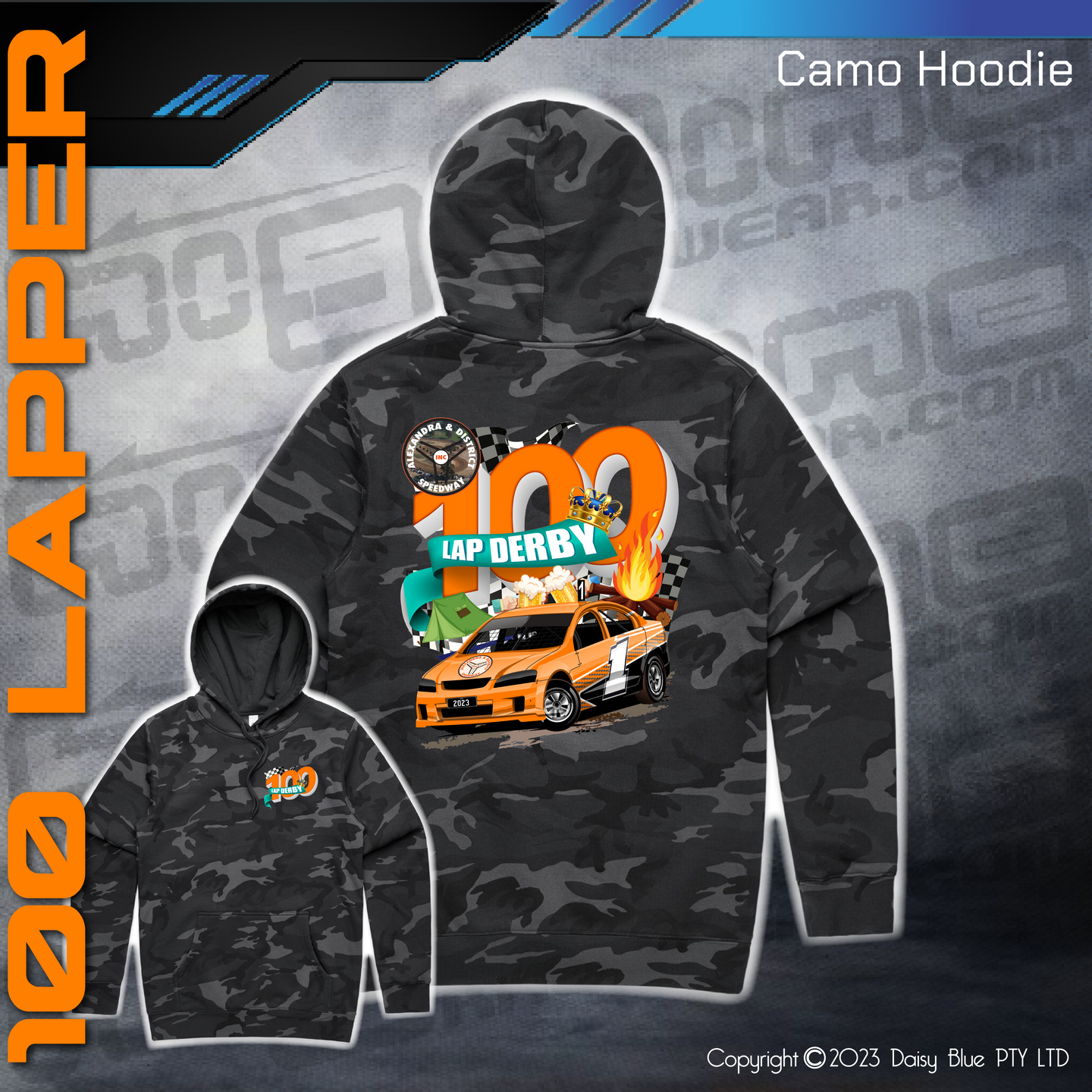 Camo Hoodie - 100 Lapper 2023