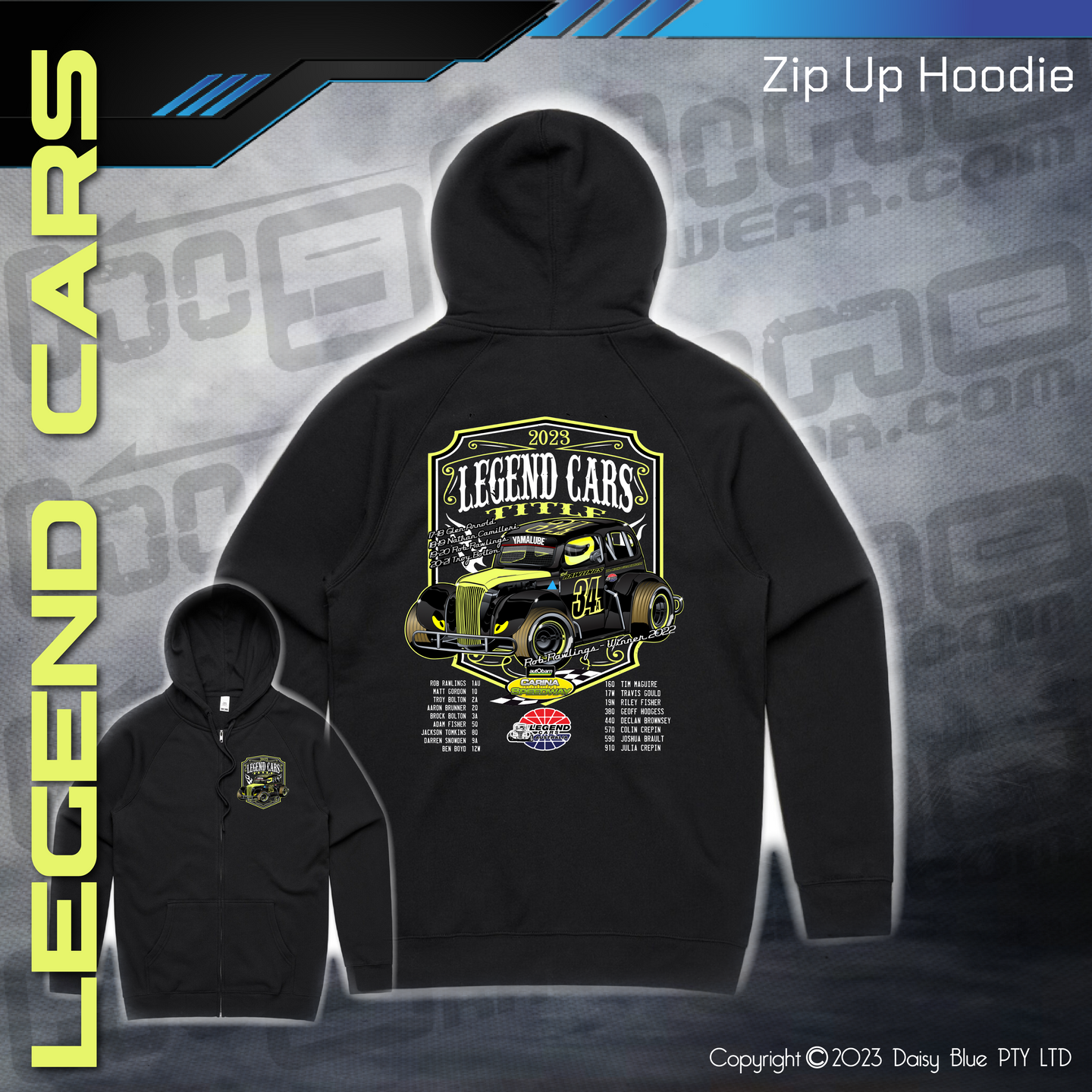 Zip Up Hoodie -  Legend Cars Title 2023