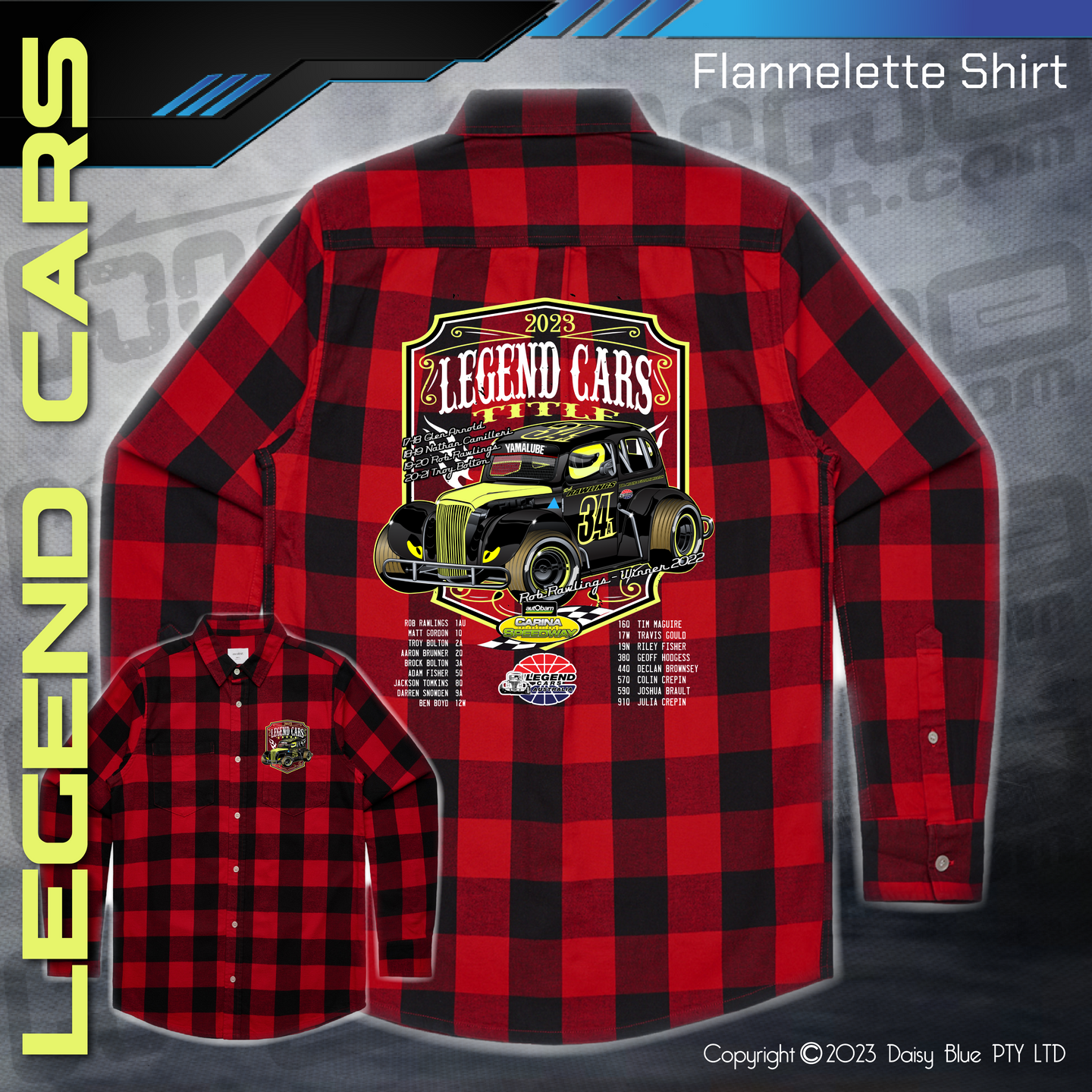 Flannelette Shirt - Legend Cars Title 2023