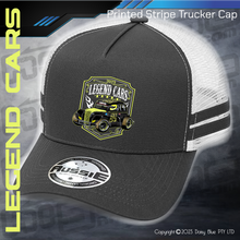 Load image into Gallery viewer, Printed STRIPE Trucker Cap - Legend Cars Title 2023
