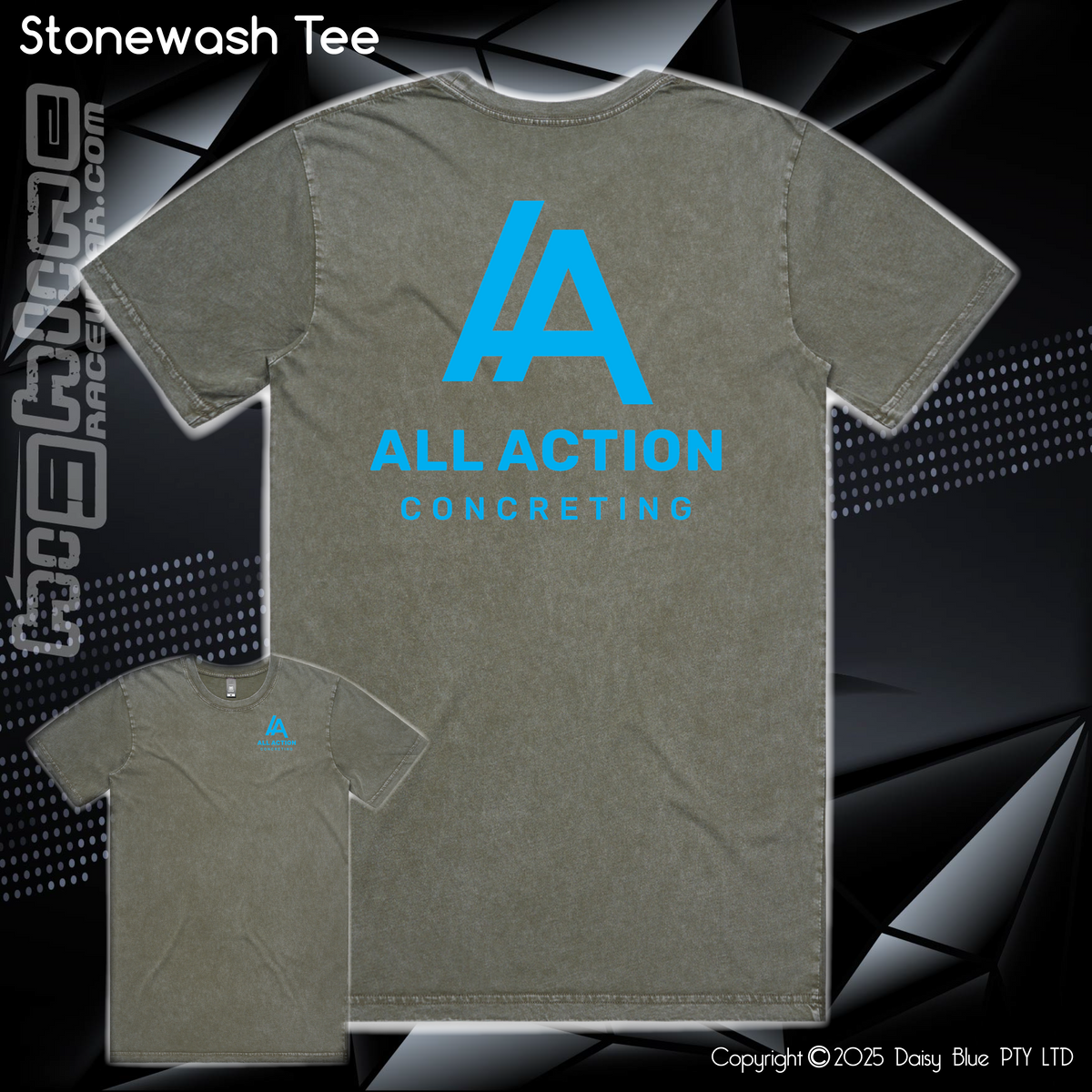 Stonewash Tee - All Action Concreting – Highline Racewear