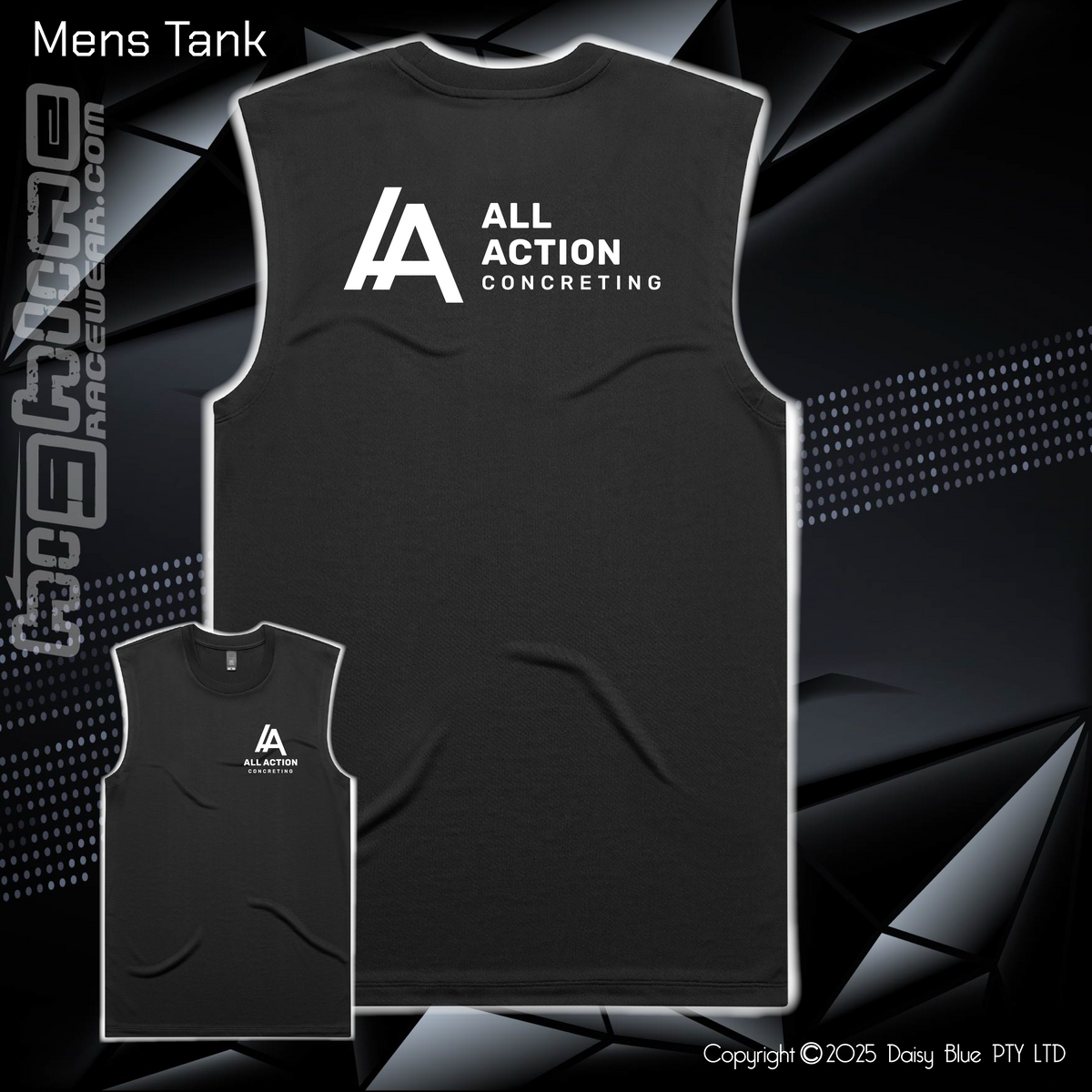 Mens Staple Active Tank - All Action Concreting – Highline Racewear
