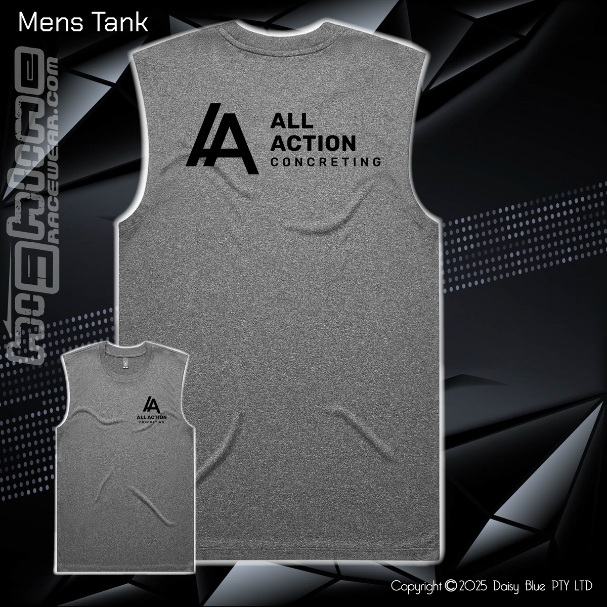 Mens Staple Active Tank - All Action Concreting – Highline Racewear