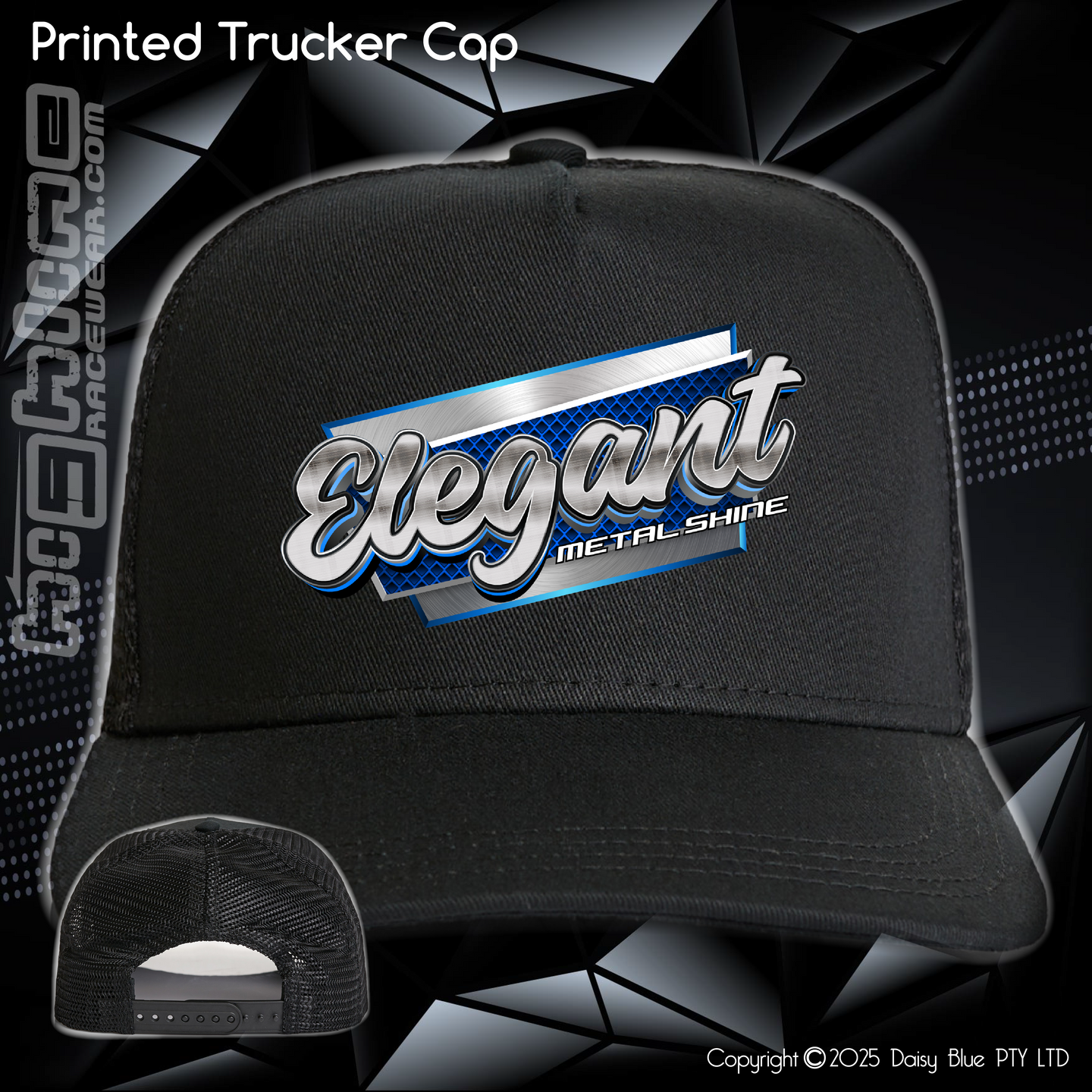 Printed Trucker Cap - Elegant Metal Shine