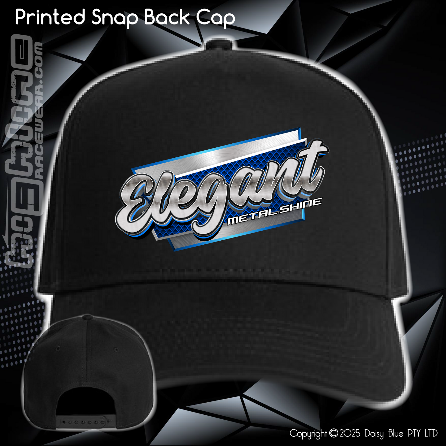 Printed Snap Back CAP - Elegant Metal Shine