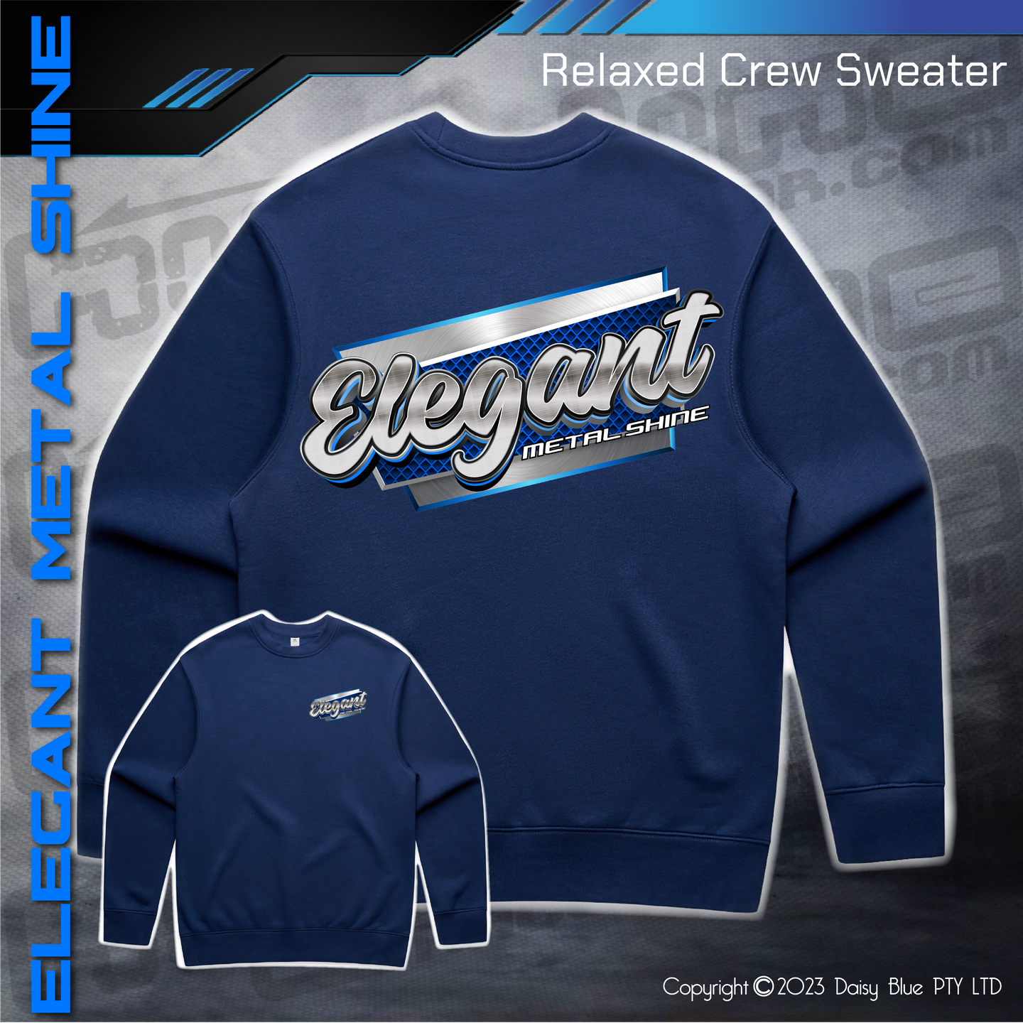 Relaxed Crew Sweater - Elegant Metal Shine