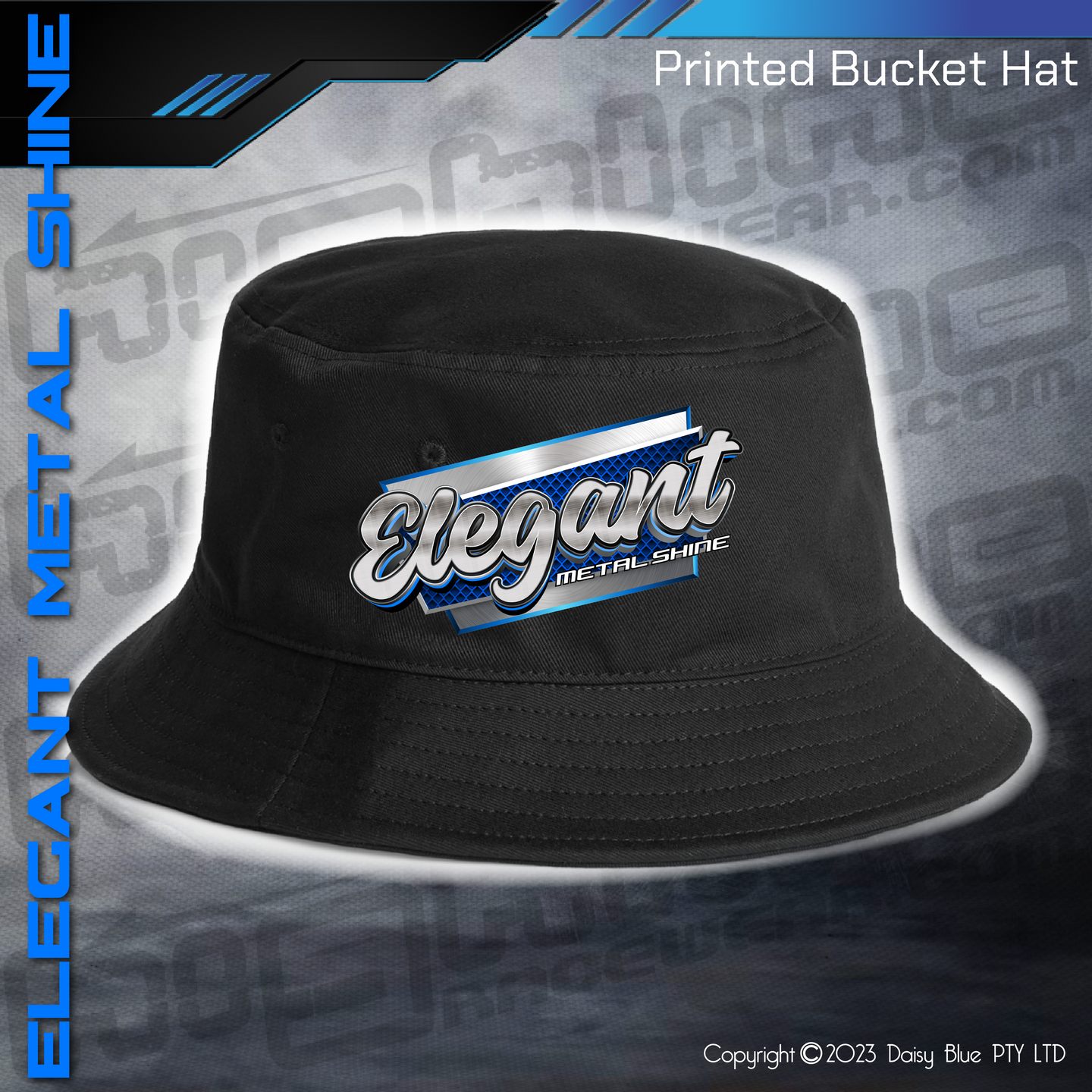 Printed Bucket Hat - Elegant Metal Shine