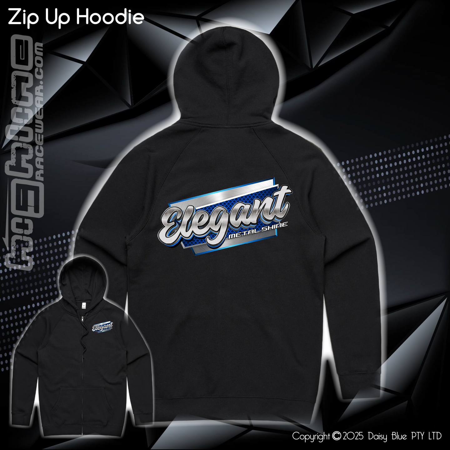 Zip Up Hoodie - Elegant Metal Shine