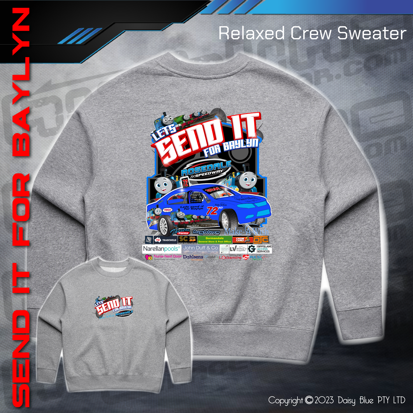 Relaxed Crew Sweater - LET'S SEND IT FOR BAYLYN